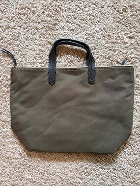 Stella & Dot Olive Green Tote with Black Handles